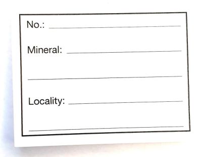 Etikettenblock für Mineralien (100 Blatt) englisch